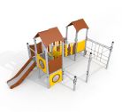 Tower playhouse with a slide