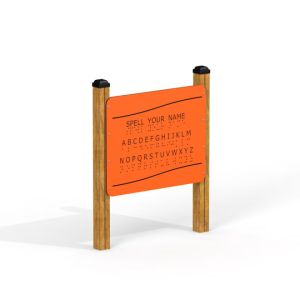 Board with braille alphabet