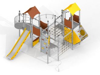 Fort with two towers and a slide