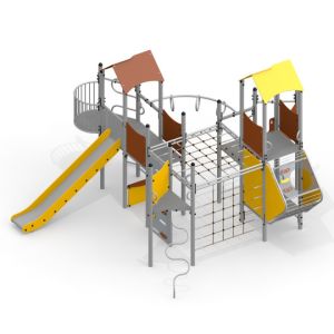 Fort with two towers and a slide