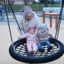 Single Swing (BNS 90cm) leagăn rotund din frânghii, potrivit pentru copii mici.